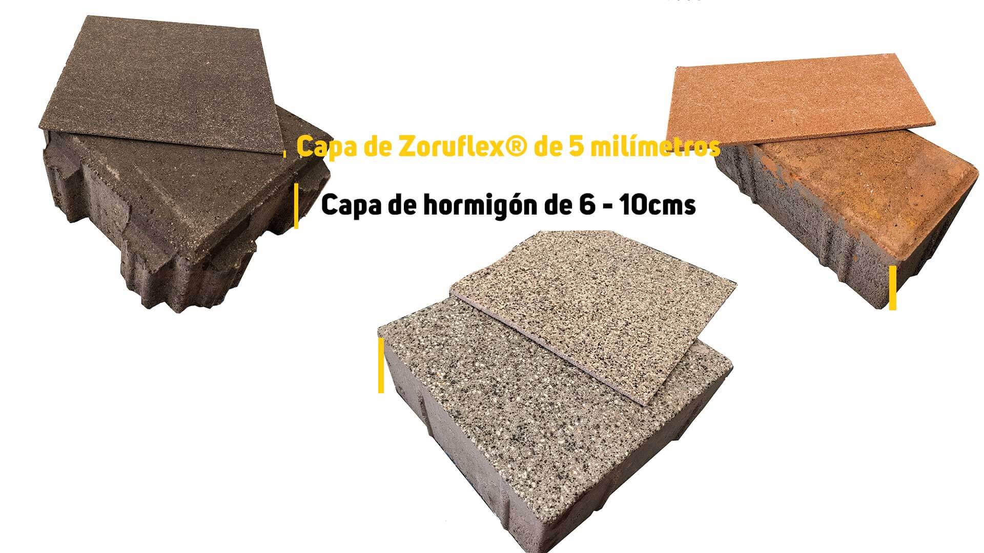 comparativa plaqueta preformada zoruflex con adoquín de hormigón